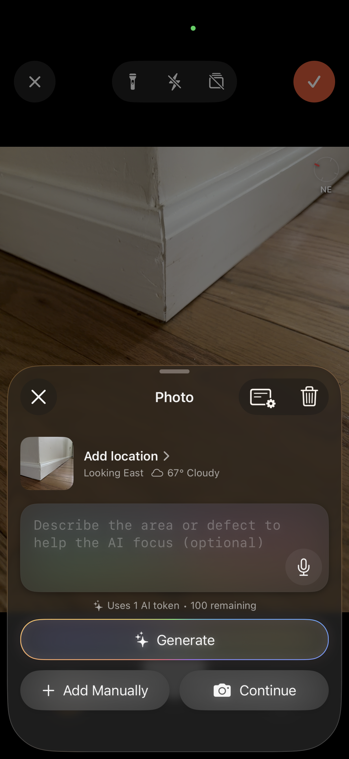AI Punchlist screen